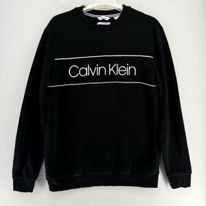 Calvin Klein Soft Touch Fleece Black and White Long Sleeve Sweater Mens Size M